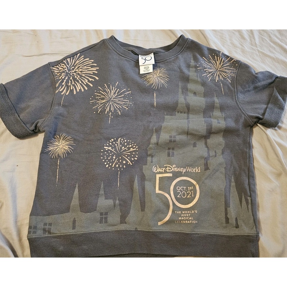 Disney Parks Walt Disney World 50th Anniversary Fireworks Pullover Shirt Size M